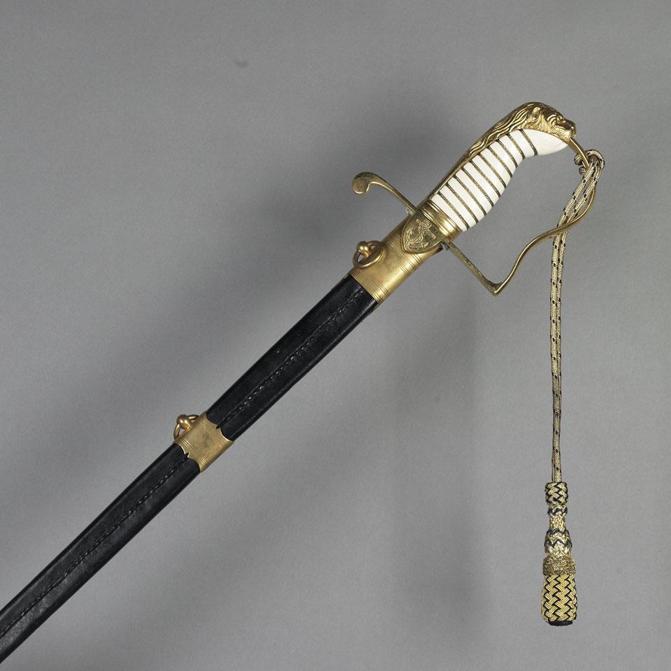 Reproduction of a 19th century Naval Officer’s Sword, 2nd half, 20th century