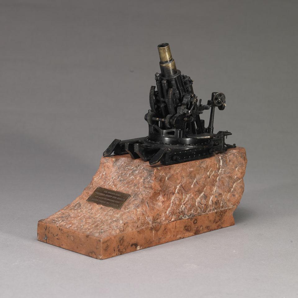 German Articulated Patinated Bronze Presentation Model of a Krupps Gamma-Gerät Howitzer, c.1913