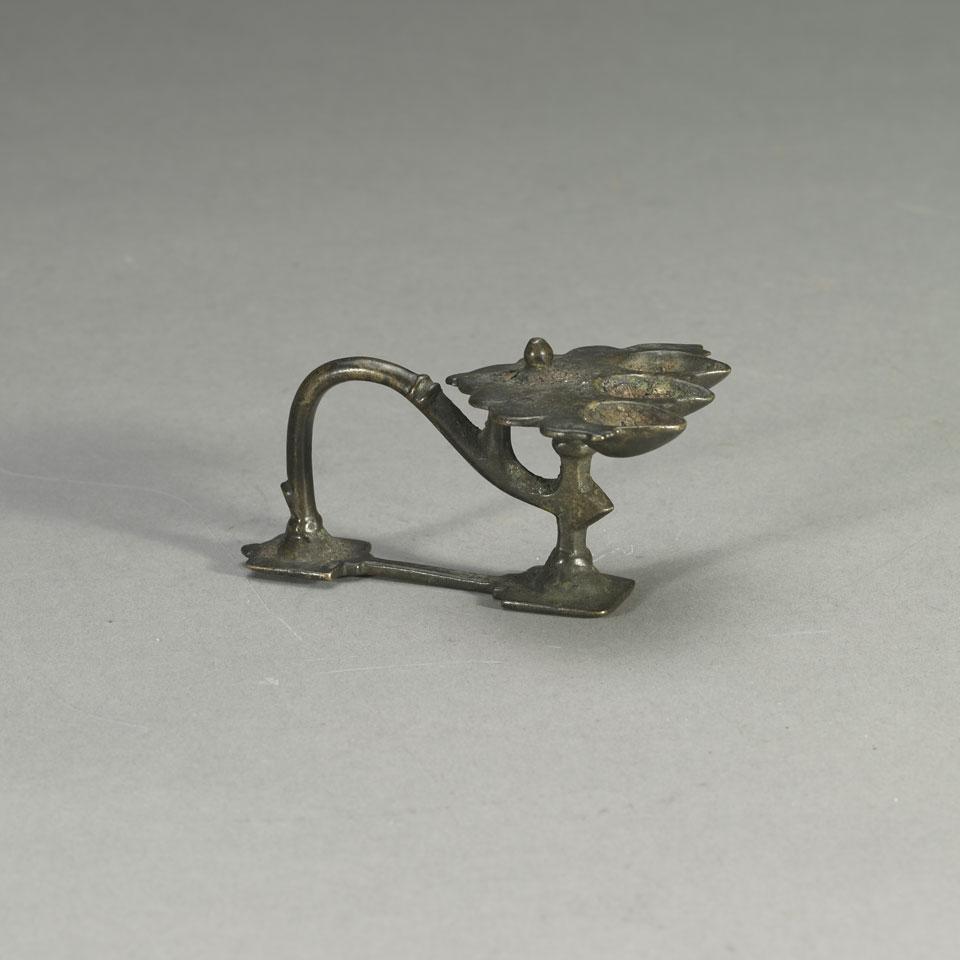Indian Bronze Puja  Oil Lamp, 18th century