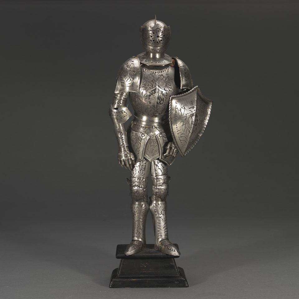 15th Century Style Articulated Miniature Suit of Armour, late 19th century