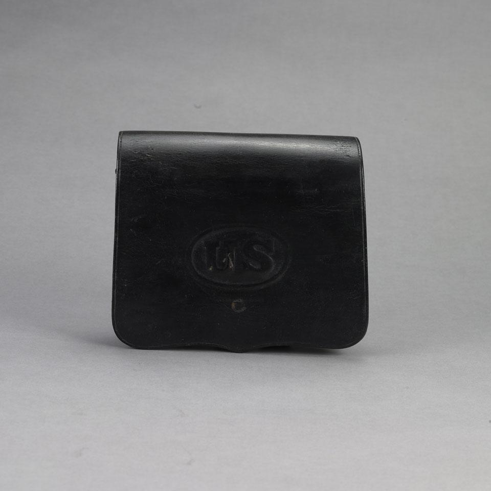 U.S. Army Model 1864 Black Leather Musket Cartridge Pouch, 19th century