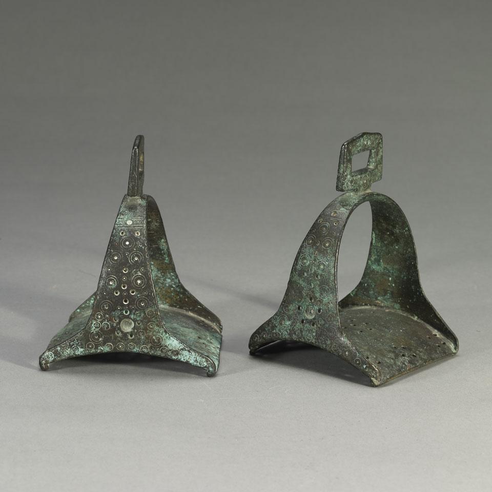 Pair of Ottoman Bronze Stirrups, 17th/18th century