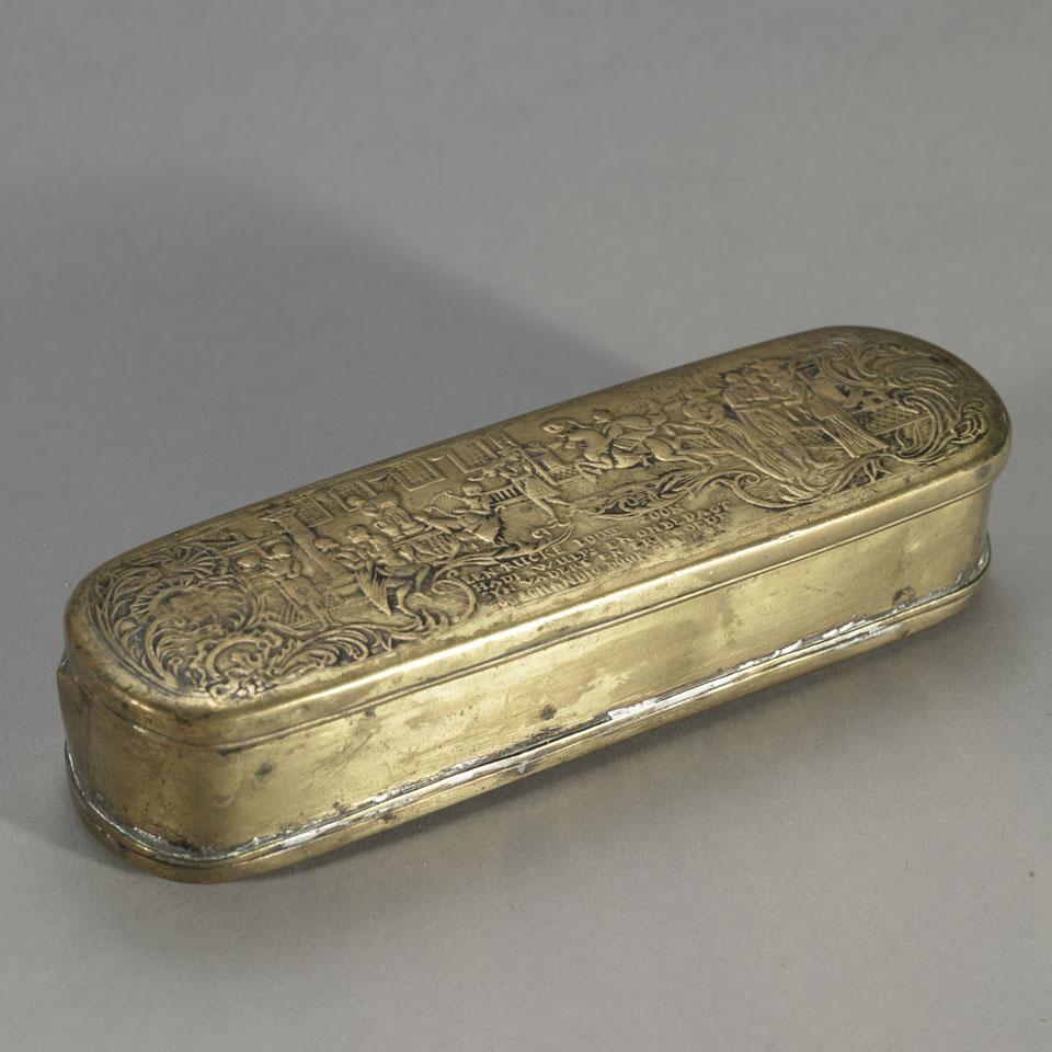 Dutch Oval Brass Tobacco Box, c.1750