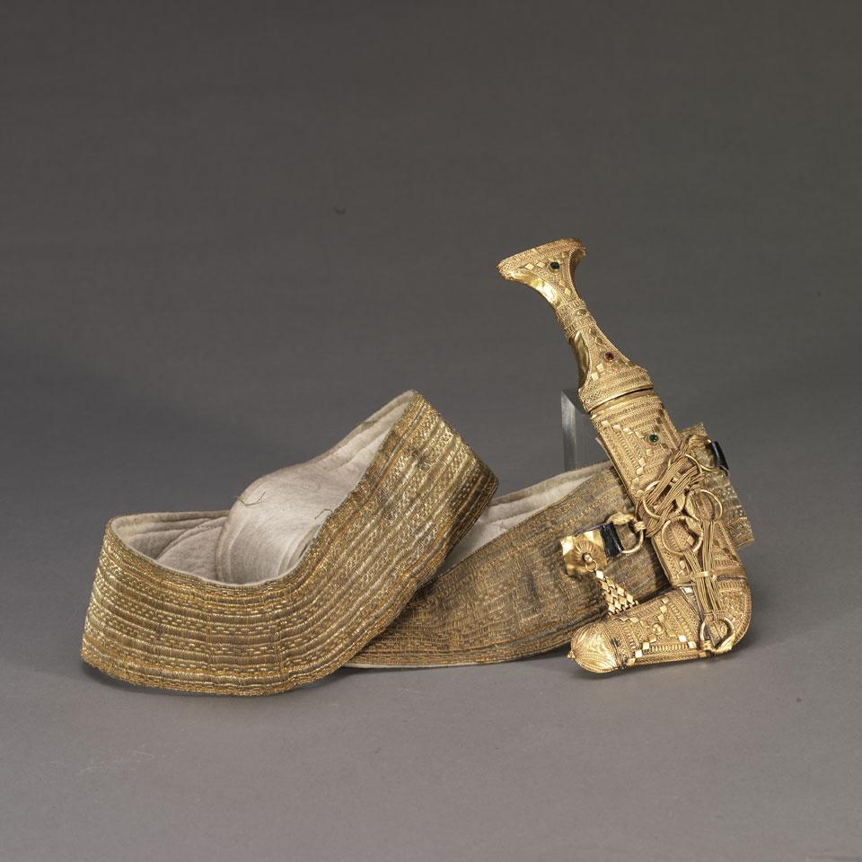 Arabian Gold Clad Jambiya, early 20th century