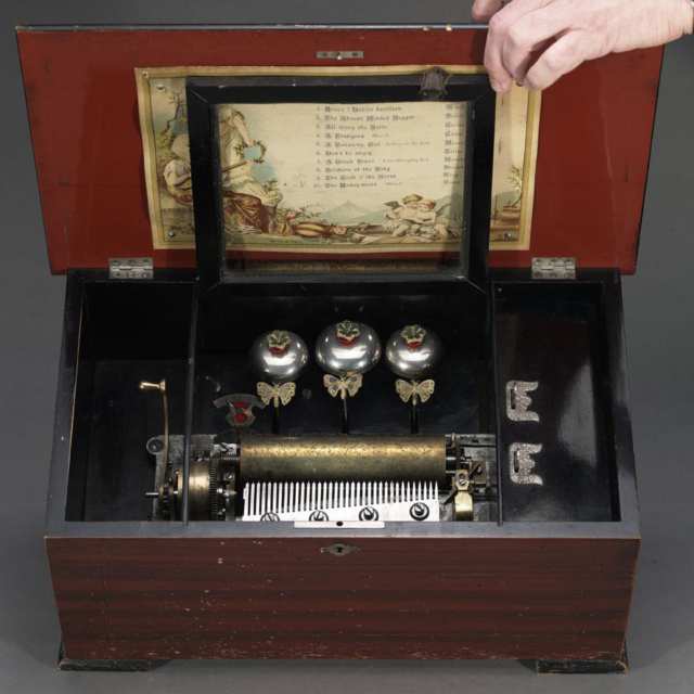 Swiss Music Box with Three Bells, 19th century