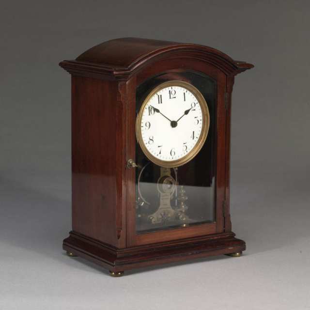 Eureka Clock Co. Mahogany and Brass Electric Timepiece, c.1906