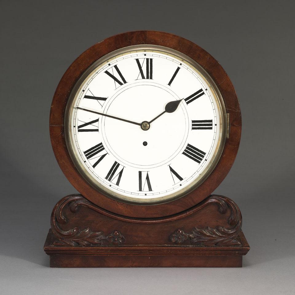 English Mahogany Dial Clock, 19th century