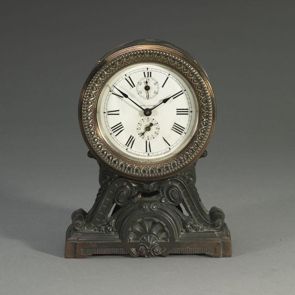 Seth Thomas Clock Co. Coppered Metal Alarm Clock, c.1900