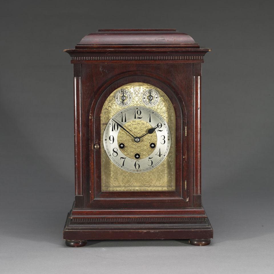 Junghans Quarter Chiming Mahogany Bracket Clock, c.1910