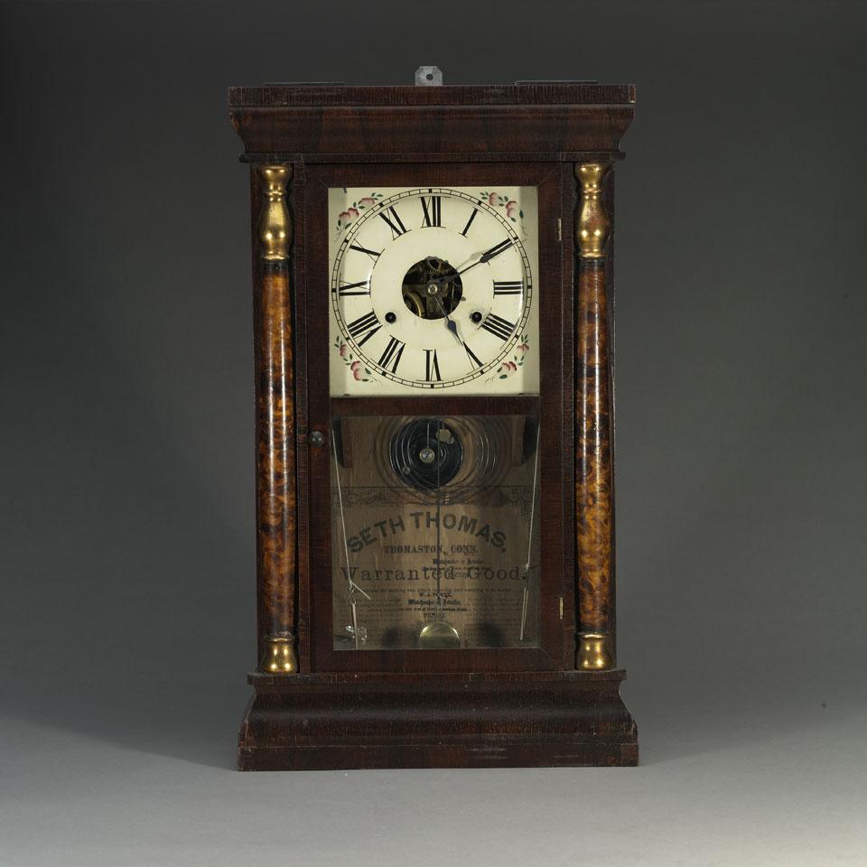 Seth Thomas, Thomaston Conn., Half Column Rosewood Shelf Clock, 19th century