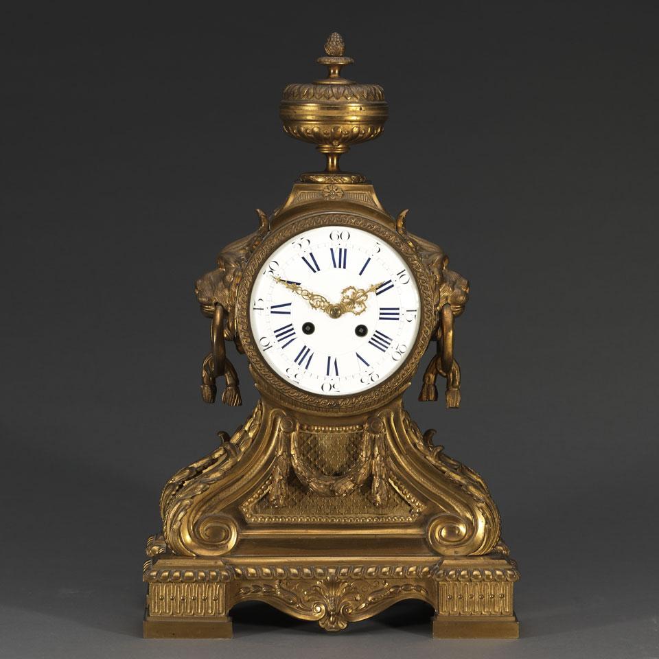 Napoleon III Gilt Bronze Mantel Clock, c.1870