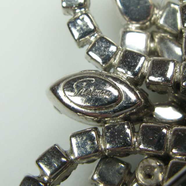Sherman Silver-Tone Metal Brooch And Earrings
