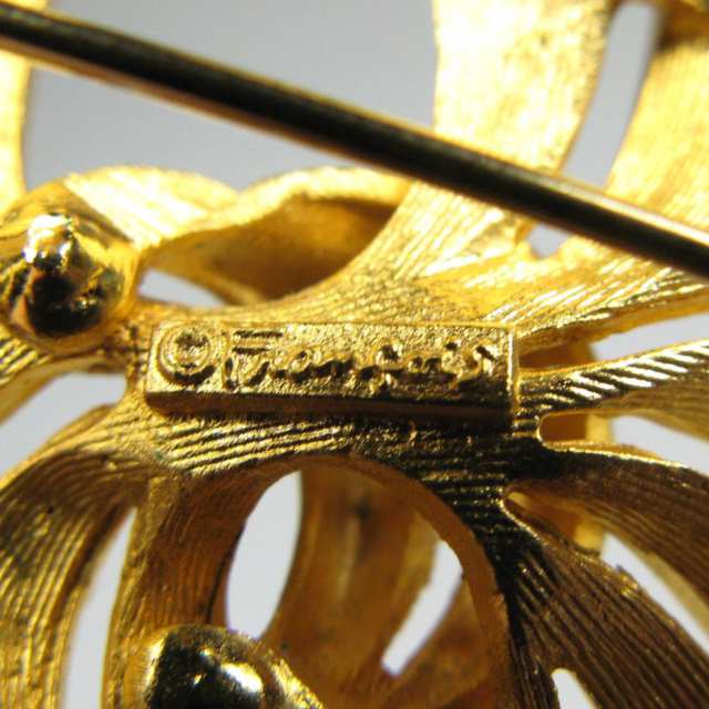“Frango’s” Coro Gold-Tone Metal Abstract Brooch