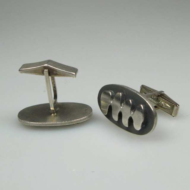 Pair Of Esther Lewittes Sterling Silver Cufflinks