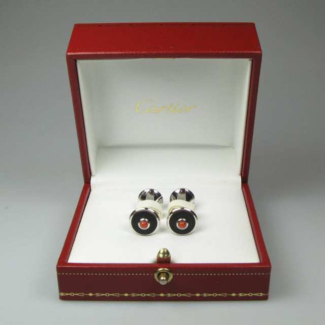 Pair Of Cartier French Sterling Silver Cufflinks