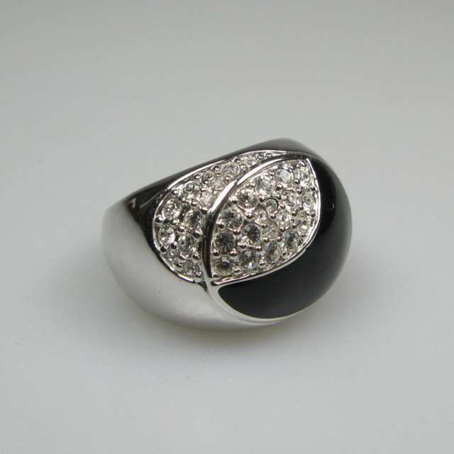 Swarovski Silver Tone Metal Ring