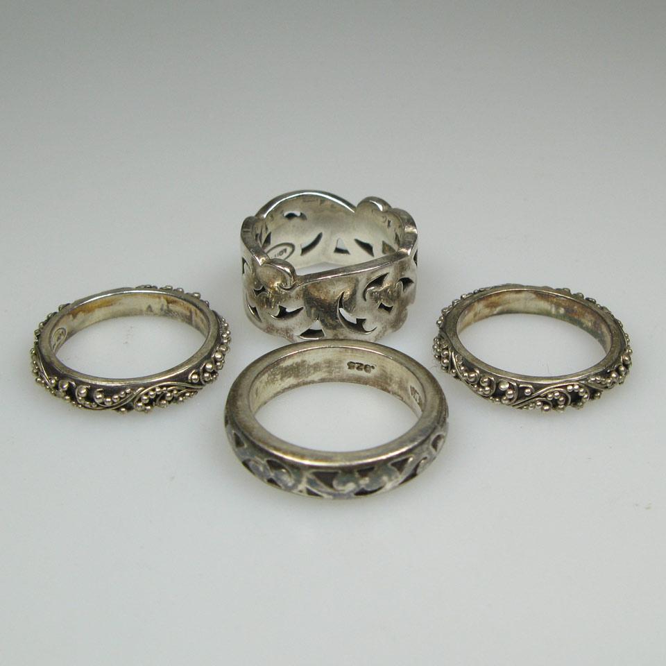 Four Lois Hill Sterling Silver Bands