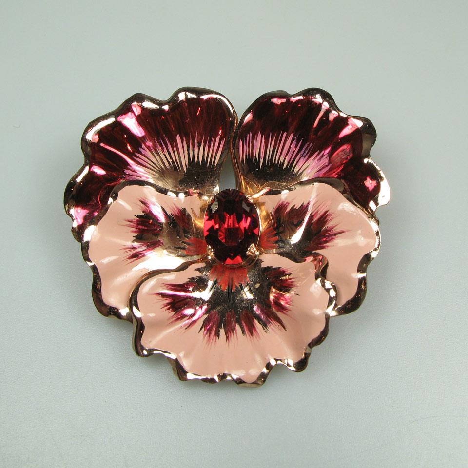 Coro Sterling Silver Floral Brooch