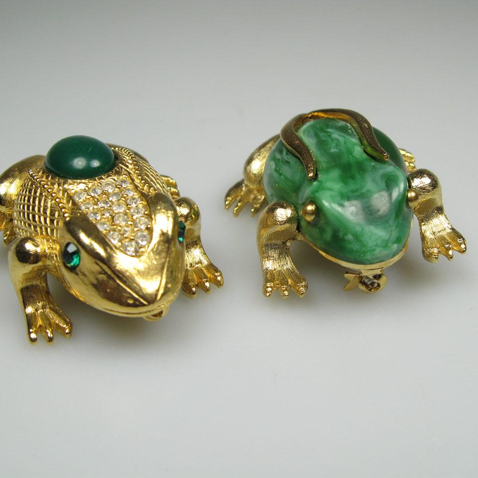 2 Sphinx Gold Tone Metal Brooches