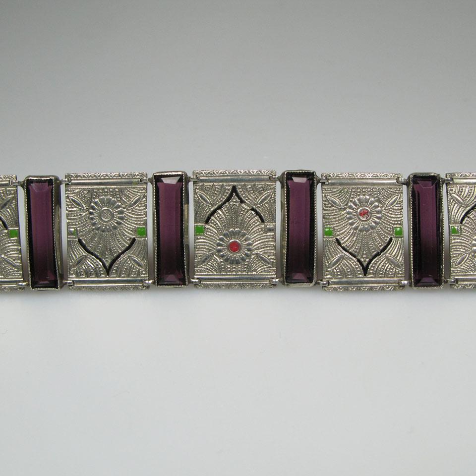 Art Deco Style Nickel Silver Bracelet