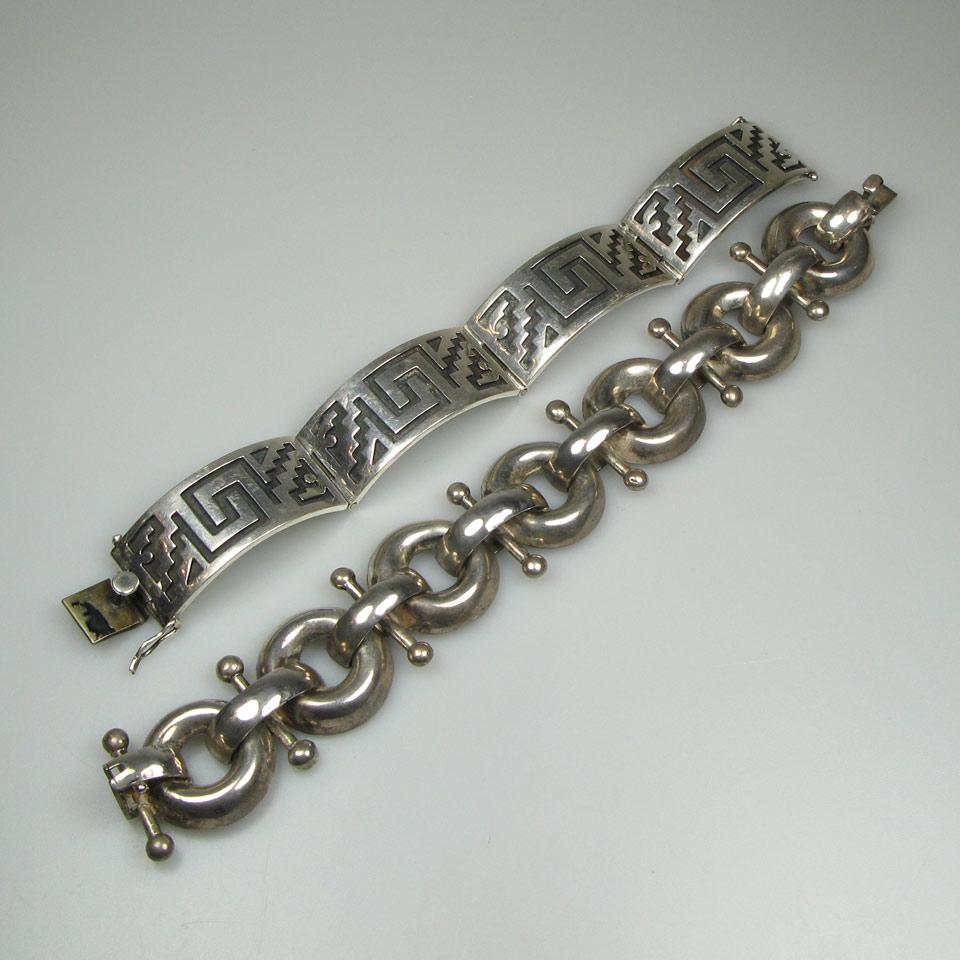 Mexican And A Peruvian Sterling Silver Bracelets