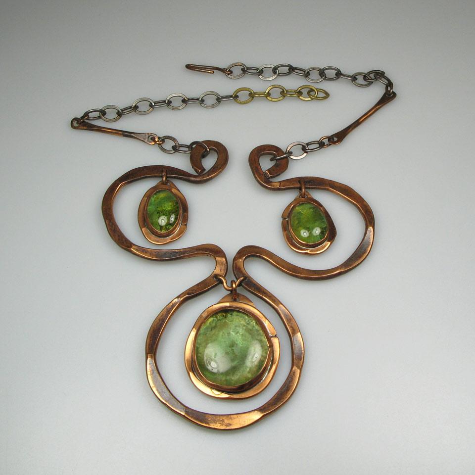 Rafael Copper And Glass Pendant And Chain