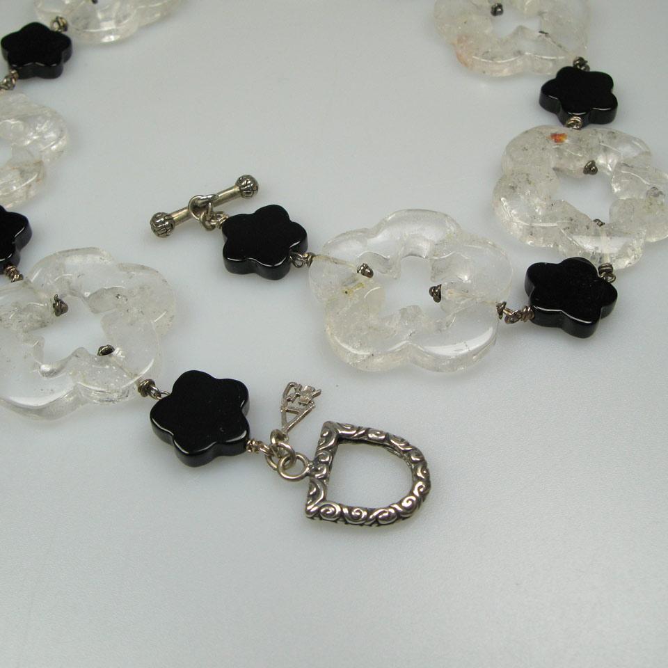 Alice Chik Carved Onyx And Rock Crystal Necklace