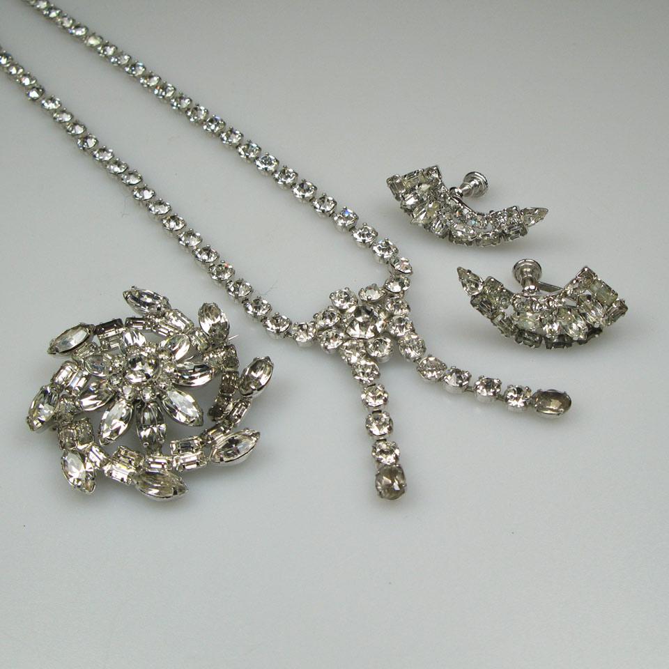 JayFlex Sterling Silver Necklace, Brooch And Earrings
