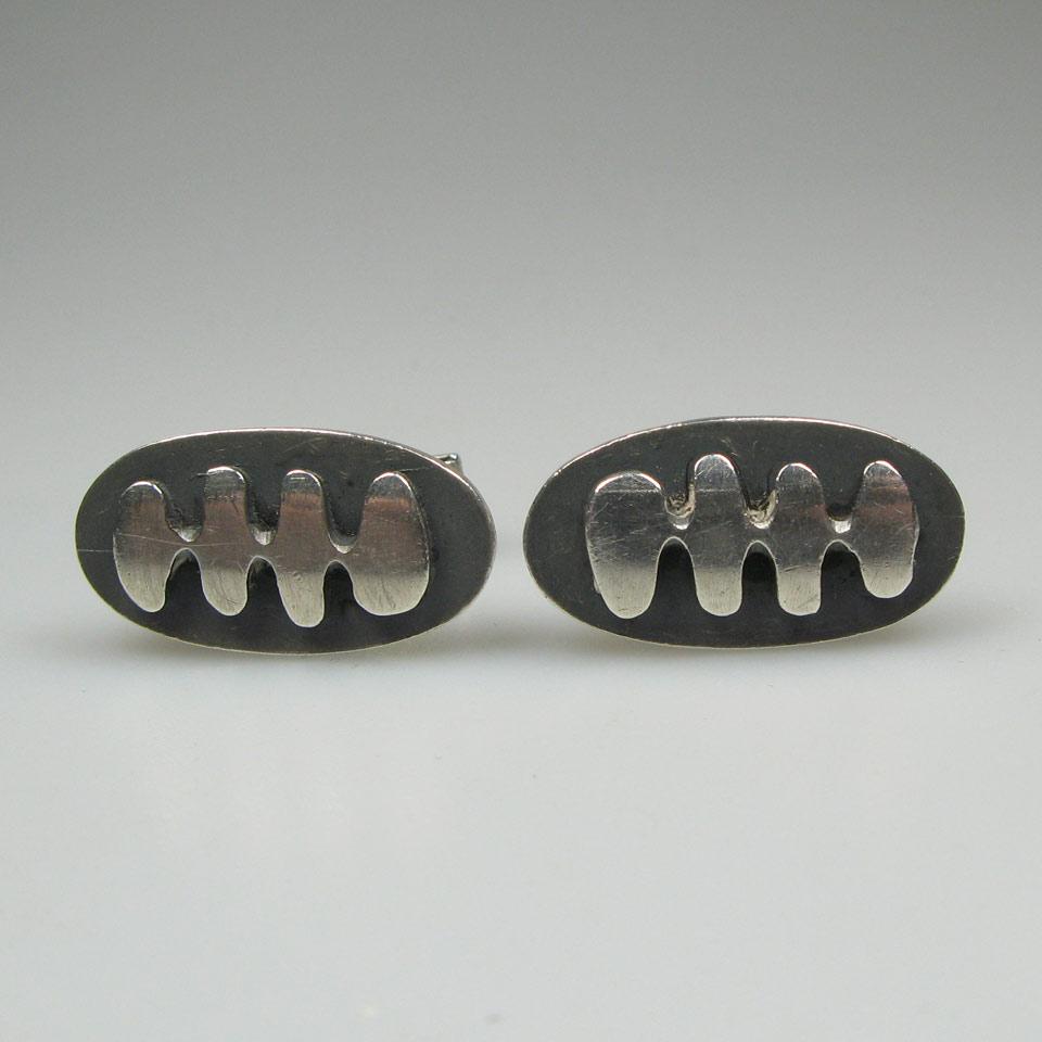Pair Of Esther Lewittes Sterling Silver Cufflinks