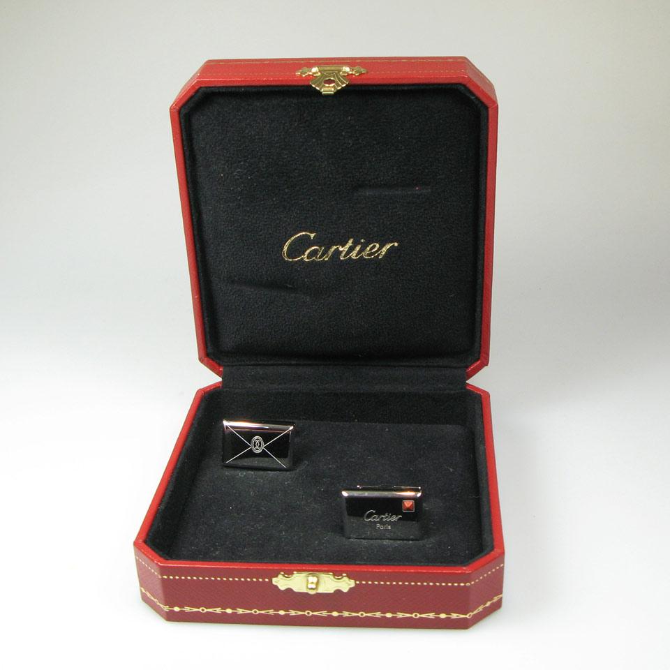 Pair Of Cartier French Sterling Silver Cufflinks