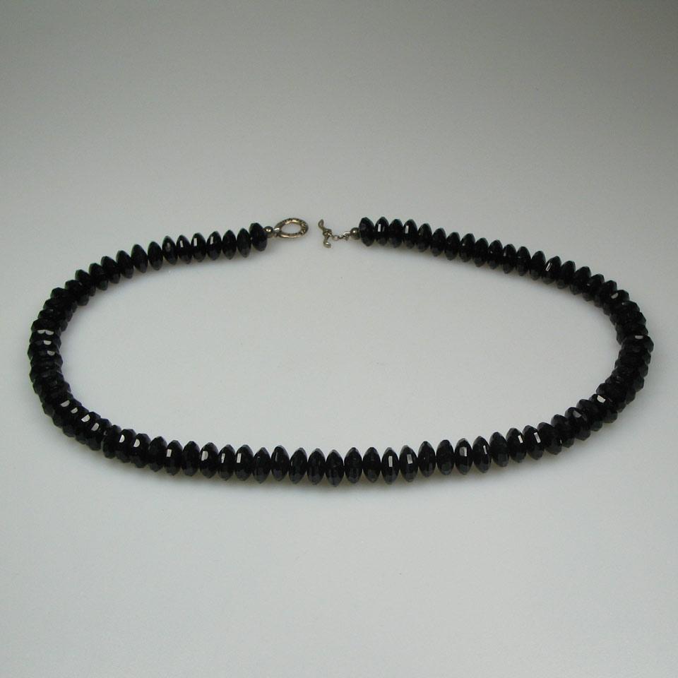 Single Strand Of Faceted Onyx Beads