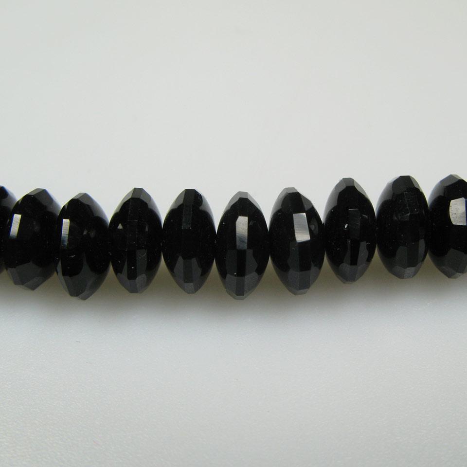 Single Strand Of Faceted Onyx Beads