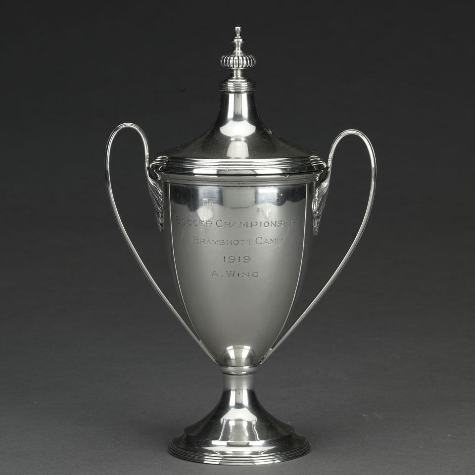 English Silver Trophy Cup and Cover, Goldsmiths & Silversmiths Co., London, 1918