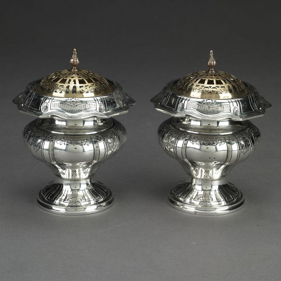 Pair of American Silver Vases, Dominick & Haff, New York, N.Y., early 20th century