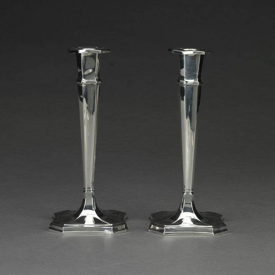 Pair of American Silver Table Candlesticks, William B. Durgin, Concord, N.H., early 20th century