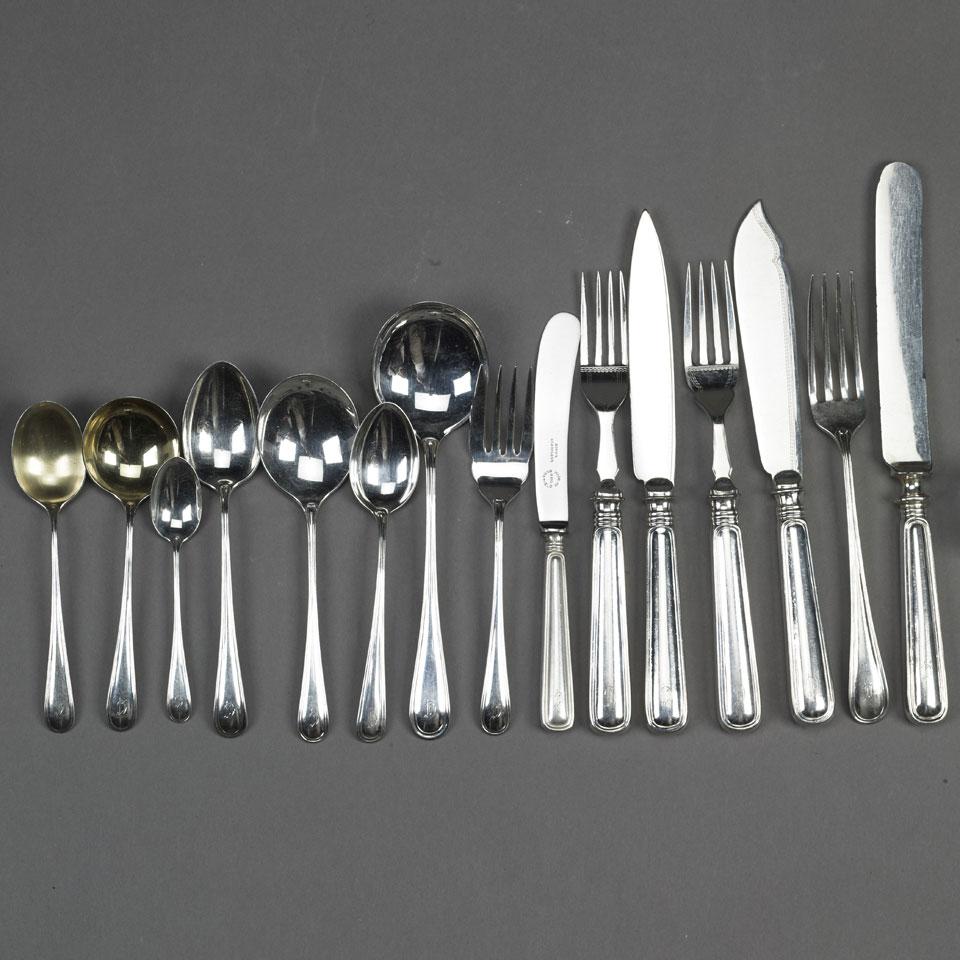Canadian Silver ‘Saxon’ Pattern Flatware Service, Henry Birks & Sons, Montreal, Que. and P.W. Ellis & Co., Toronto, Ont., 20th century