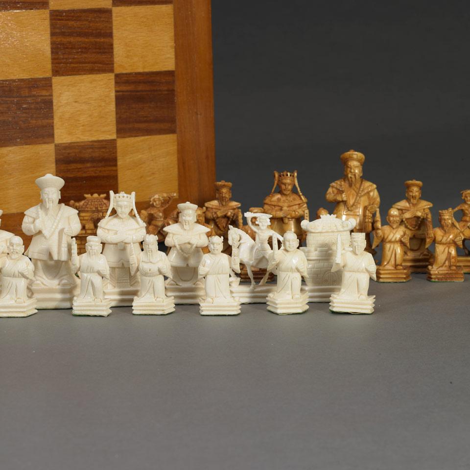 Export Ivory Chess Set, Circa 1950’s