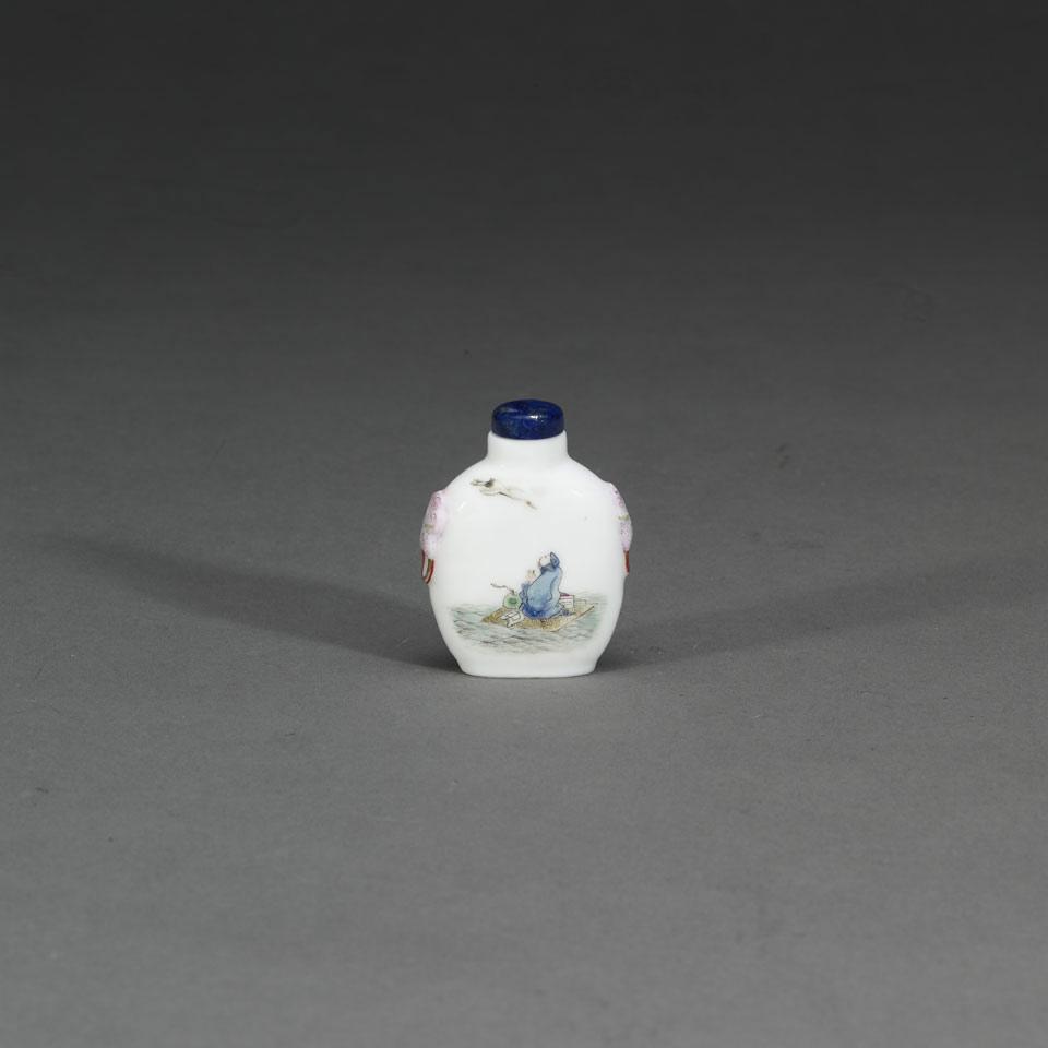 Famille Rose Snuff Bottle, Qianlong Mark, 19th/20th Century