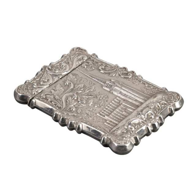 French Silver ‘Castle Top’ Card Case, mid-19th century