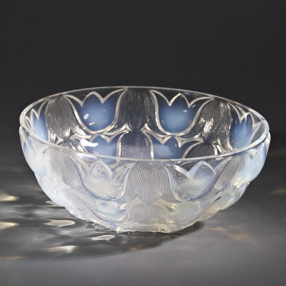 ‘Campanules’, Lalique Opalescent Glass Bowl, 1930’s