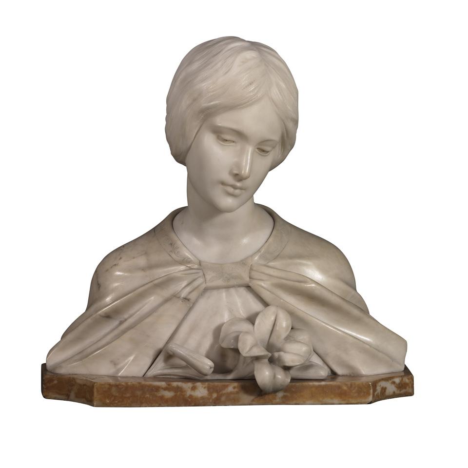 Italian Marble Bust of a Young Woman, late 19th century