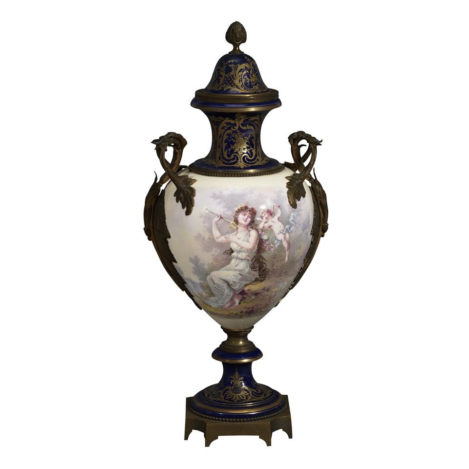 Ormolu Mounted ‘Sèvres’ Large Vase and Cover, late 19th century