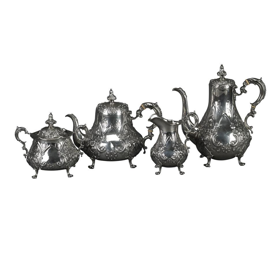 Victorian Silver Tea and Coffee Service, Daniel & Charles Houle, London, 1864