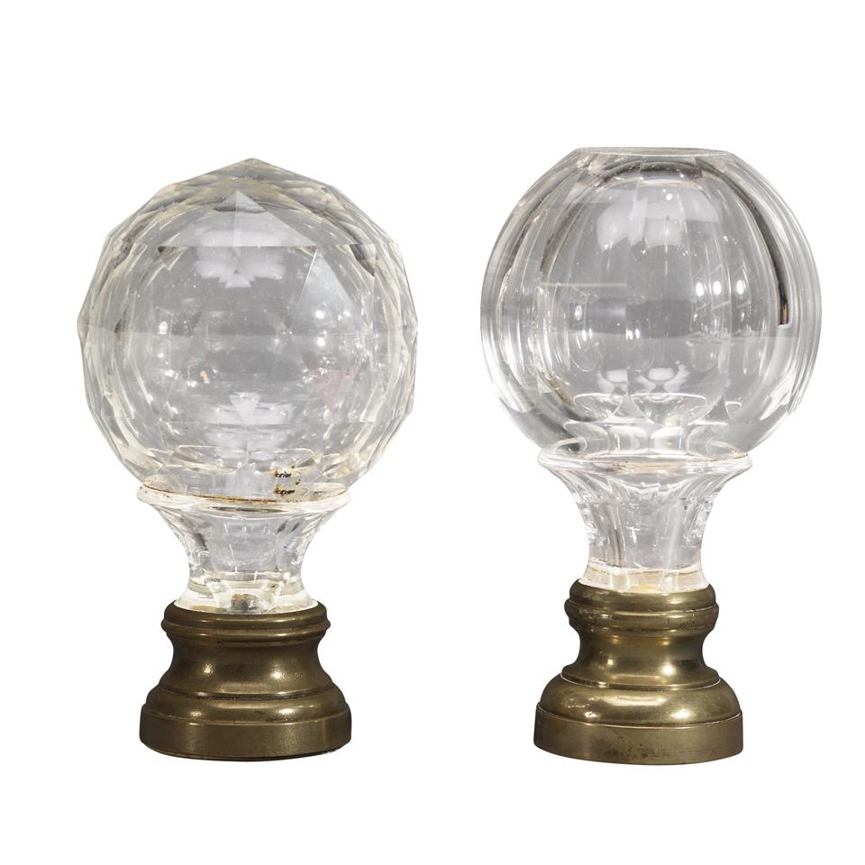 Two Large Cut Glass Finials, 19th century
