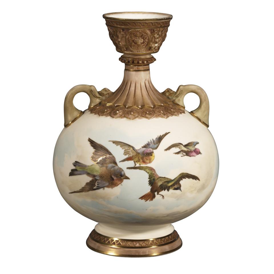 Royal Worcester Two-Handled Vase, 1889