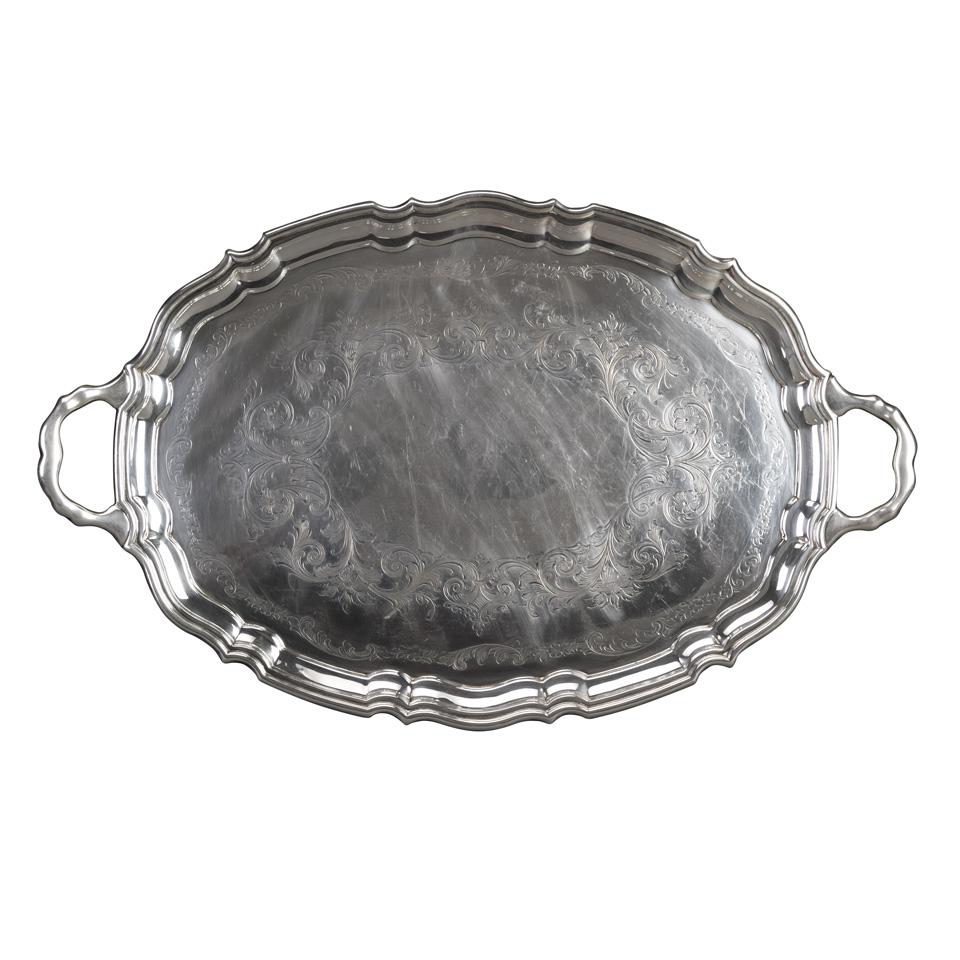 Canadian Silver Two-Handled Oval Serving Tray, Henry Birks & Sons, Montreal, Que., 1936