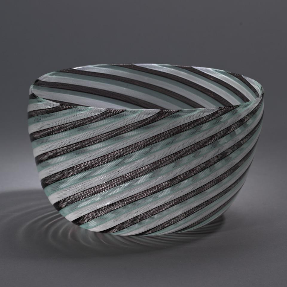 Murano Filigrana Glass Vase, c.1960