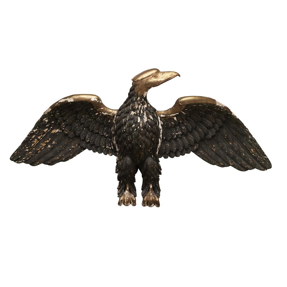 Regency Carved, Painted and Parcel Gilt Eagle, early 19th century