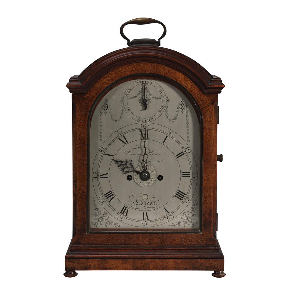 George III Mahogany Repeating Table Clock with Alarm, Thomas Hunter, London, c.1790