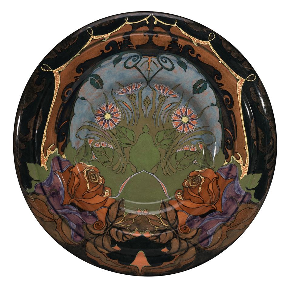 Rozenburg Art Nouveau Earthenware Charger, 1899